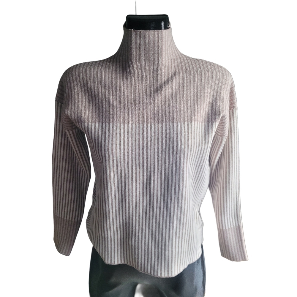 Rachel Zoe Tan and Ceam Colorblock Funnel Neck Sweater Size S